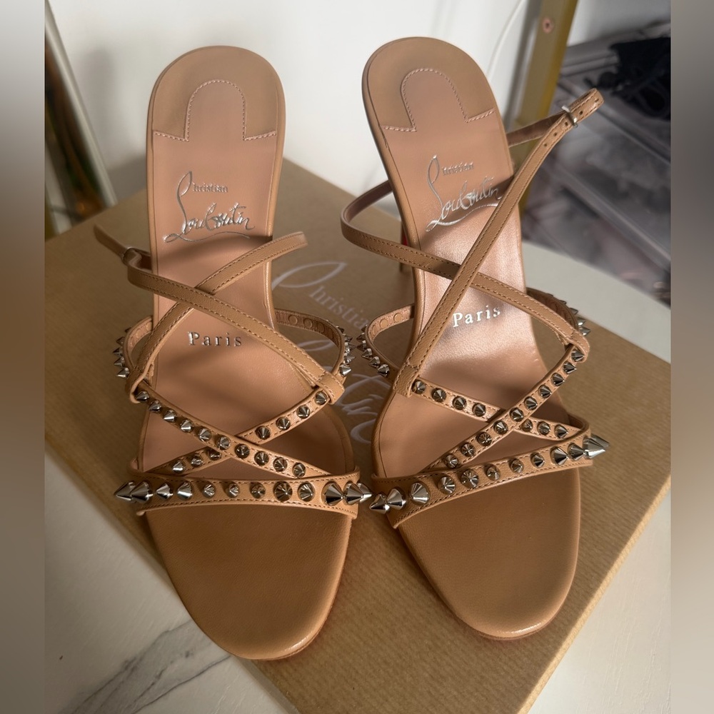 Christian Louboutin Brown Studded Sandals